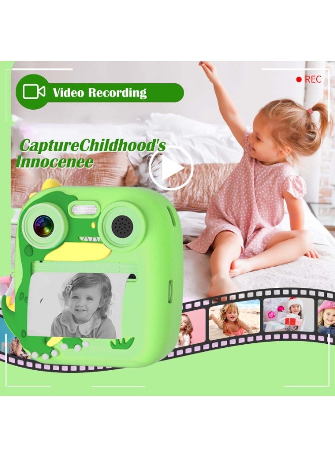 Kids Instant Print Camera, 1080P HD Kids Camera Instant Print with 5 Rolls Print Paper & 32GB Card, Ideal Kid Toys Gifts for Boys & Girls Age 3-14 Easy for Kids to Carry - Image 4
