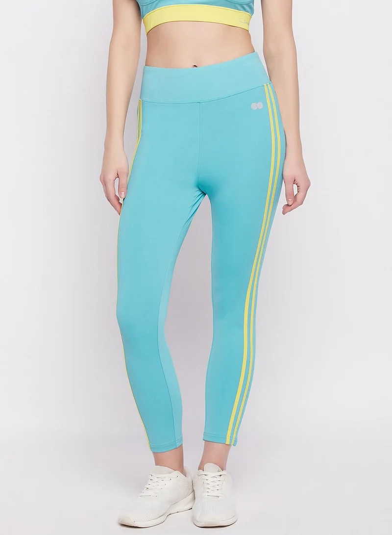 كلوفيا Clovia Snug Fit High-Rise Active Tights In Sky Blue