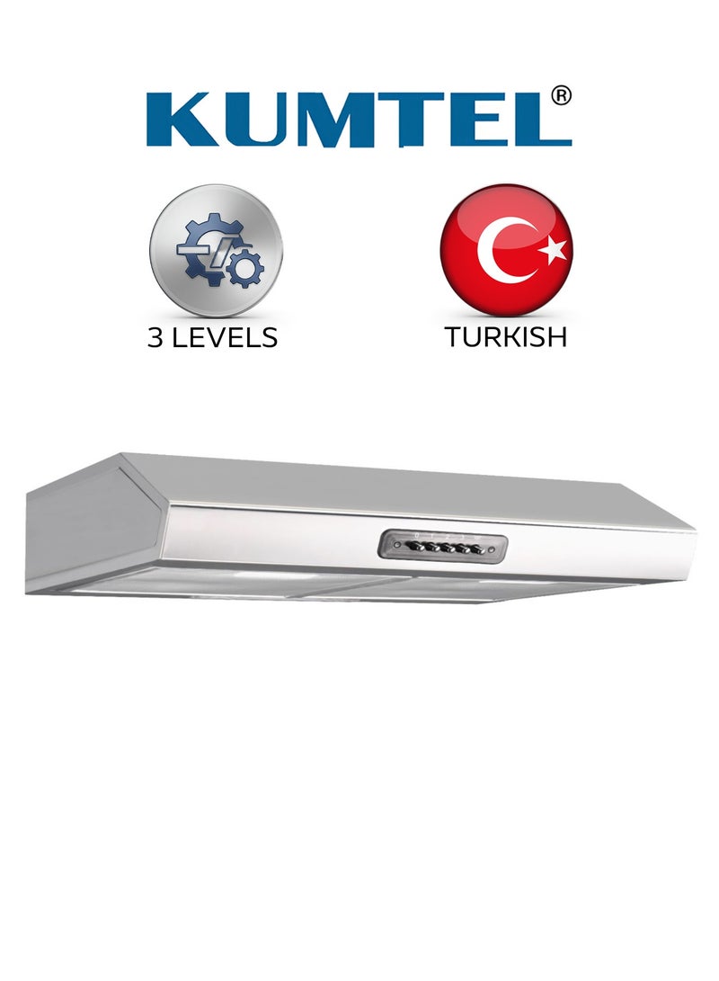 Kumtel Built-in hood - stainless steel - 90 cm - 400 m³ suction power - manual control - 2 suction motors with 3 levels - DK9-621 - Image 1