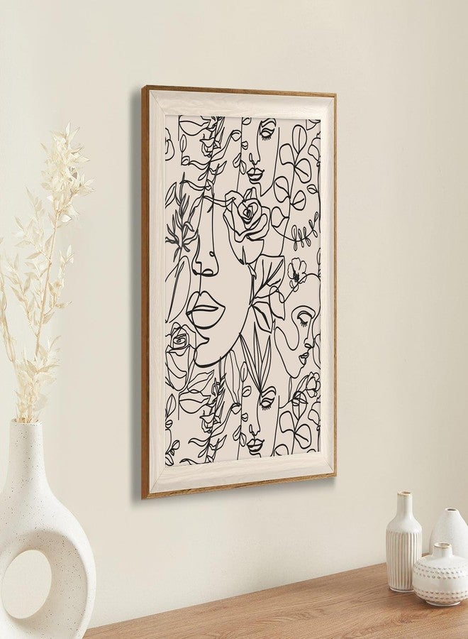 ASTRDECOR Abstract Framed Wall Art, Minimalist Boho Art Prints Women Portrait Line Art Wall Decor, Mid Century Wall Prints, Boho Wall Art Canvas, Neutral Black Beige Bedroom Wall Decor - 16''x24'' - Image 3