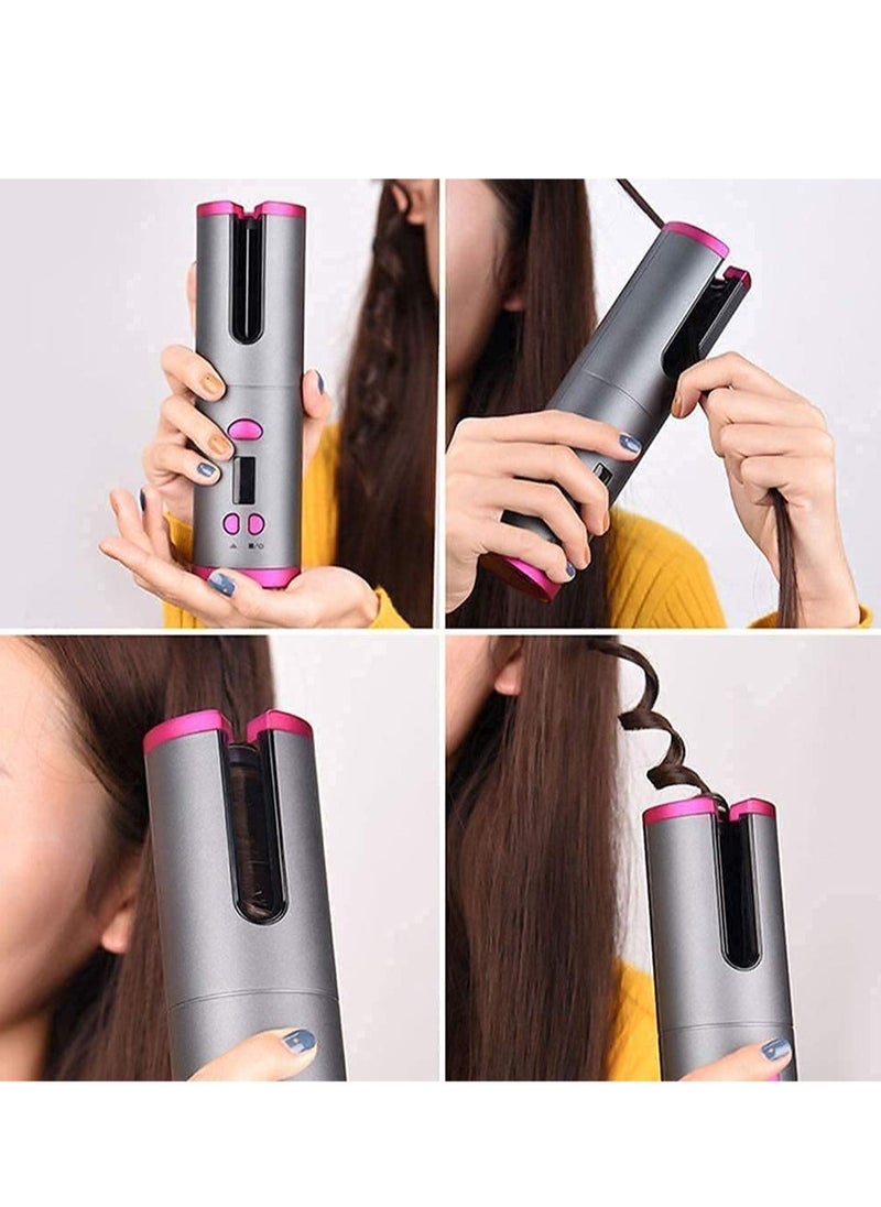 Generic - Cordless Automatic Hair Curler – Portable USB Rechargeable Curling Iron with LCD Temperature Display, Fast Heating & Auto-Rotating for Travel & Home (FHC61) - Image 1