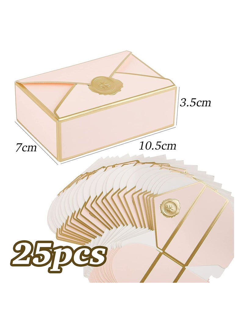 SYOSI Envelope Shape Party Boxes 25Pcs Baby Pink lovely Bronzing Gift Boxes for Weddings Baby Showers Birthday Party Favour Candy Boxes Bronzing Knot Wedding Candy Box Gift Box - Image 4