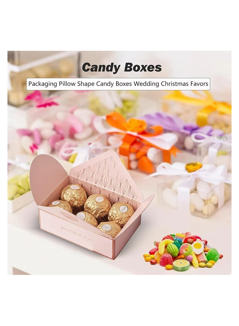 SYOSI Envelope Shape Party Boxes 25Pcs Baby Pink lovely Bronzing Gift Boxes for Weddings Baby Showers Birthday Party Favour Candy Boxes Bronzing Knot Wedding Candy Box Gift Box - Image 2