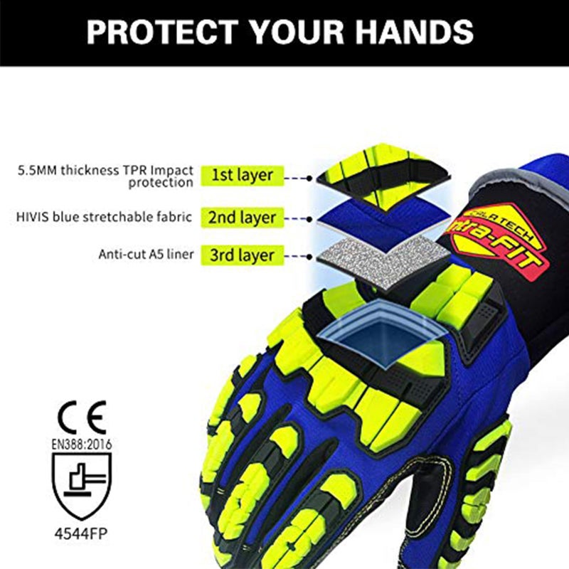 Intra-FIT INTRA-DUTY-DUTY REVINCUE REVINCUE SENGRICY GLOVE Protection Super Super Bexterity 5 EN388: 2016 4544FP ؛ ANSI Cut Level A8 Size XL - Image 4