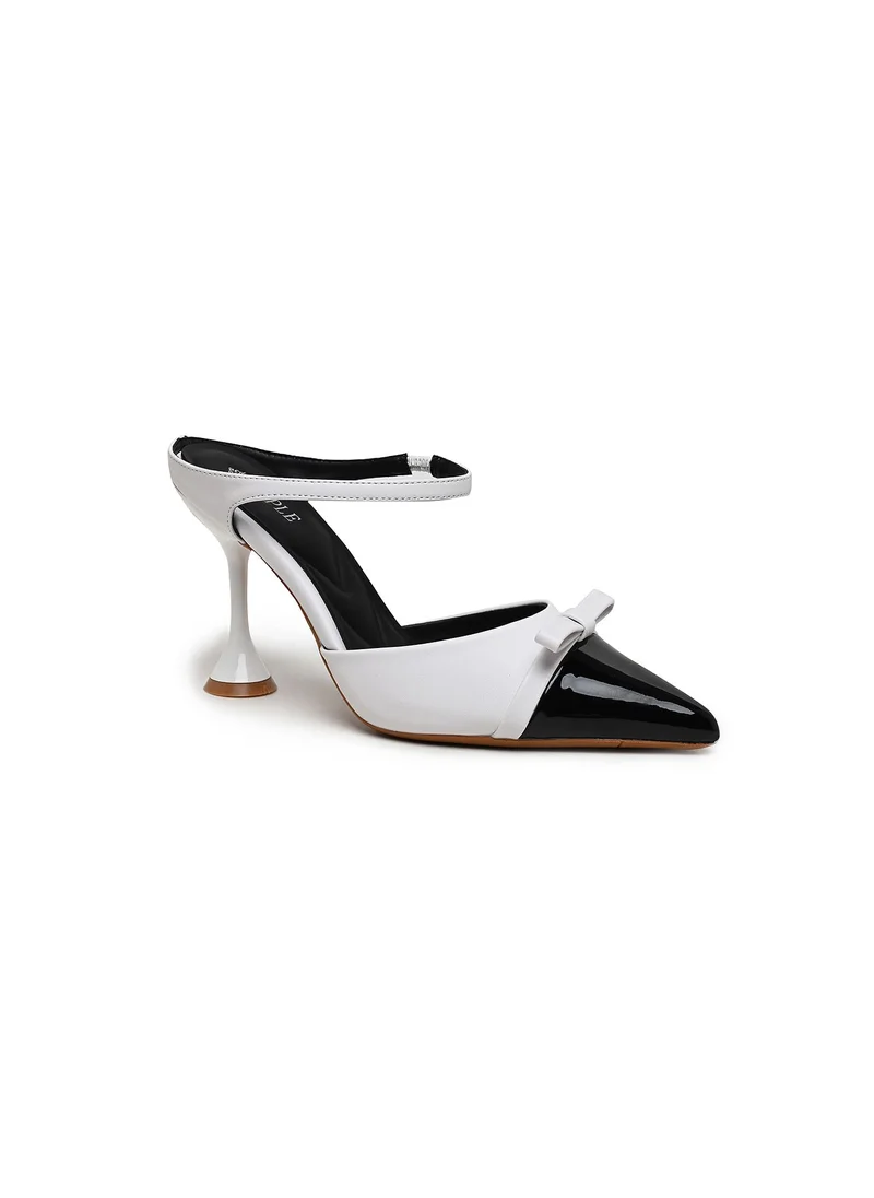 Cuple Two-toned high-heeled pointed shoe
