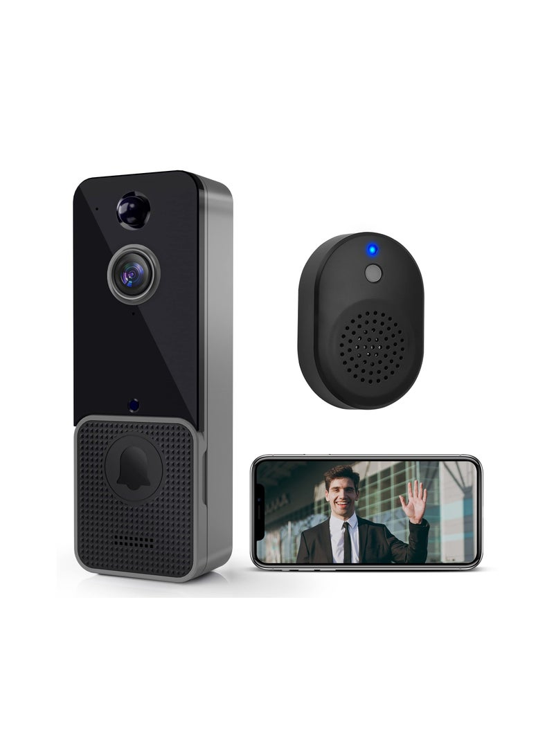 Zikra Doorbell Camera Wireless, Suntown WiFi Video Doorbell w/PIR Human Detection and App Alerts - 2-Way Audio, HD Night Vision, 155° Ultra Wide Angl, Compatible with iOS and Android - Image 1