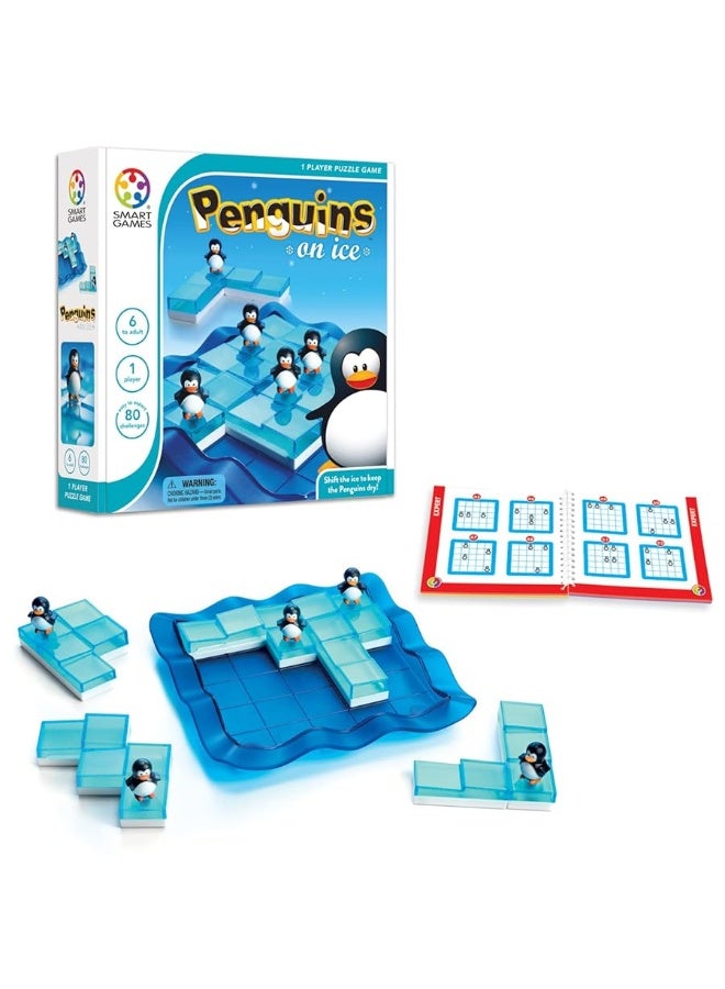 SmartGames SmartGames Penguins on Ice - A Sliding Cognitive Skill-Building Puzzle Game for Ages 6 - Adult  - Image 2