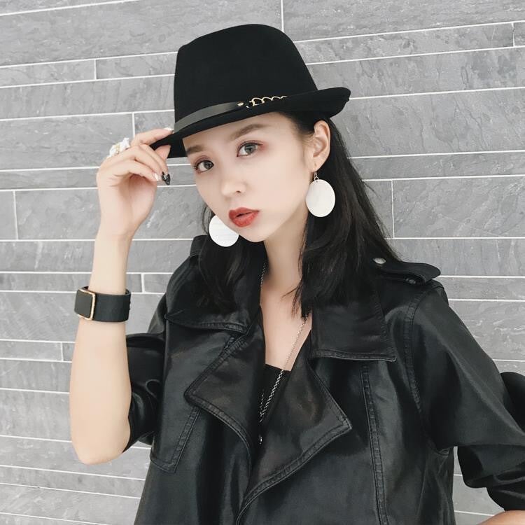 Winter Fedora Hat Unisex Ethnic Tapered Top  Felt Jazz Cap - Image 2