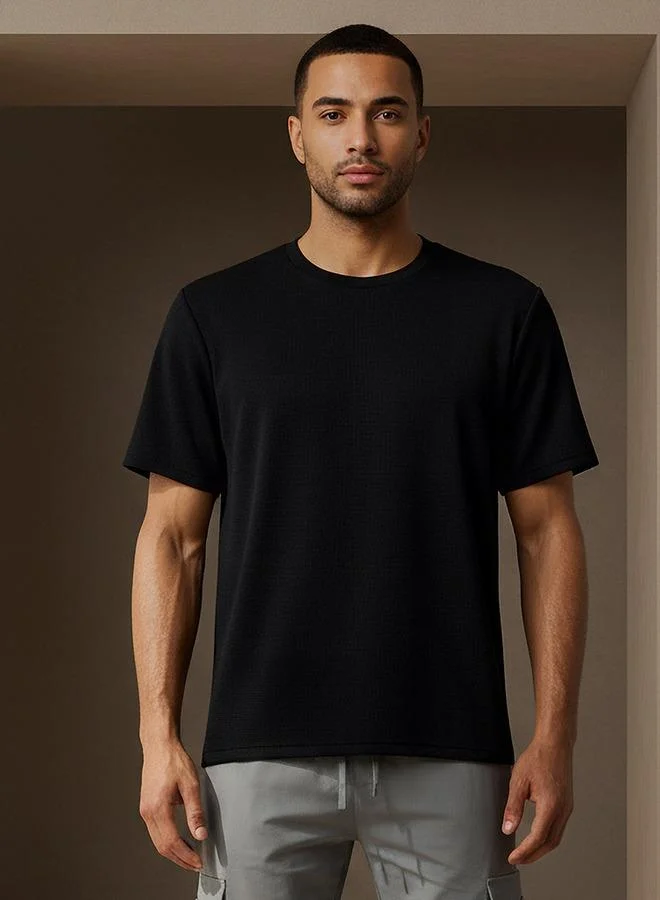 Love Pangolin Love Pangolin Men 2 Way Stretch Waffle Textured T shirt