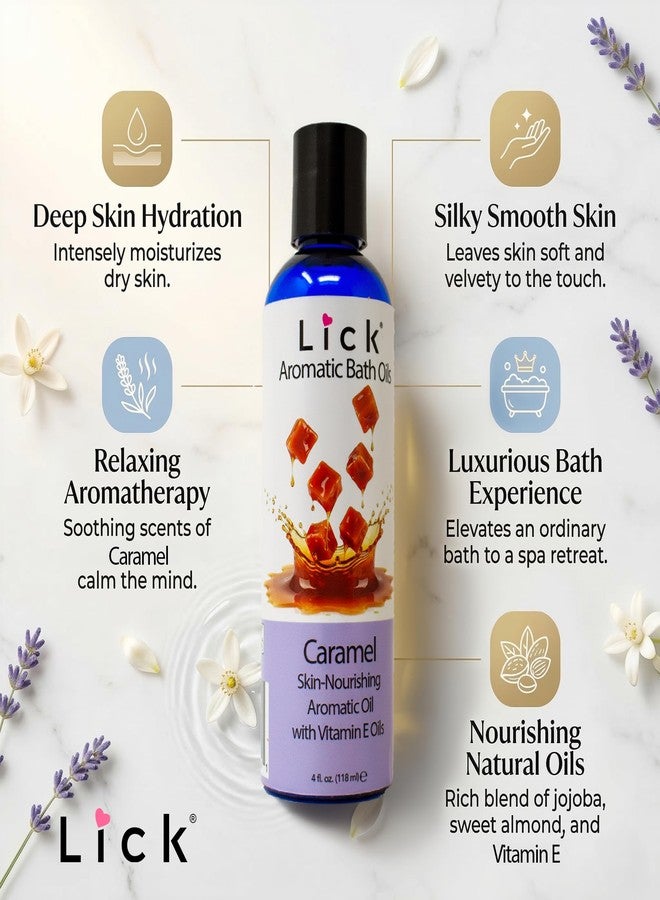 ليك زيت استحمام عطري برائحة الكراميل من ليك - مجموعة روائح الحلويات - زيوت استحمام خفيفة للاسترخاء، 4 أونصة - Image 2