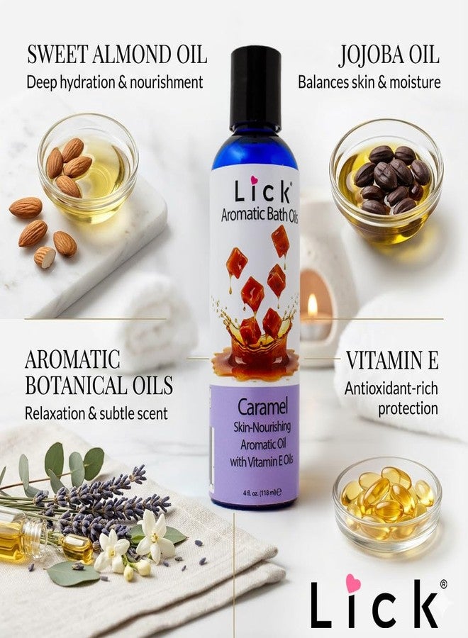 ليك زيت استحمام عطري برائحة الكراميل من ليك - مجموعة روائح الحلويات - زيوت استحمام خفيفة للاسترخاء، 4 أونصة - Image 4