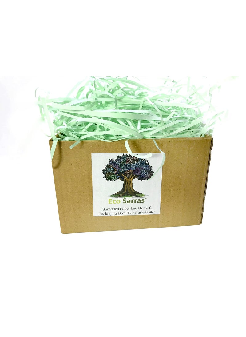 ECO SARRAS Eco Sarras thin shredded paper crinkle paper grass strips gift tray decoration gift hamper decorations gift box fillers wedding birthday valentines day gift 1000 Grams 1 KG Light Olive  - Image 3