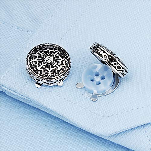 AMITER Button Covers for Men Vintage Cufflinks for Men’s Shirt–Best Cufflinks Gifts for Wedding Party Business - Image 4