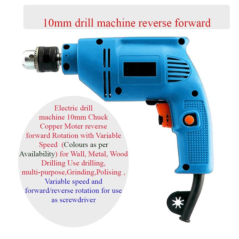 MLD XP10RM drilling machine Reversible 300 watts 2600 rpm With Drill Bit Set PlierTesterWire Cutter Adjustable WrenchClaw Hammer Size 10 mmColorMulti MaterialMetal and Plastic - Image 5