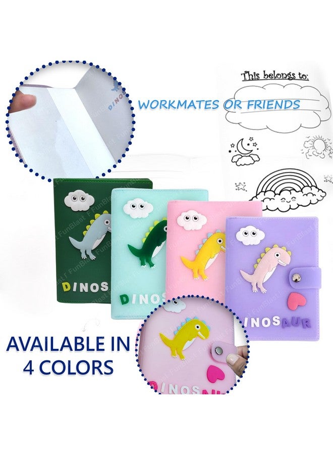 FunBlast FunBlast Diary - A6 Size, Dinosaur Theme Diary, Diary with Button Lock, Diary for Girls, Notepad Diary, Return Gifts for Kids, Diary for Journaling with Silicone Cover (90+ Pages) (Pink)  - Image 5