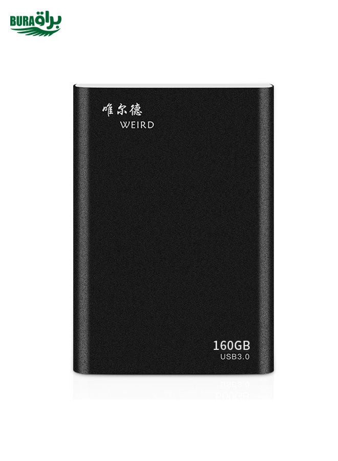 BURAQ WEIRD 160GB 2.5 inch USB 3.0 High-speed Transmission Metal Shell Ultra-thin Light Mobile Hard Disk Drive(Black) - Image 2