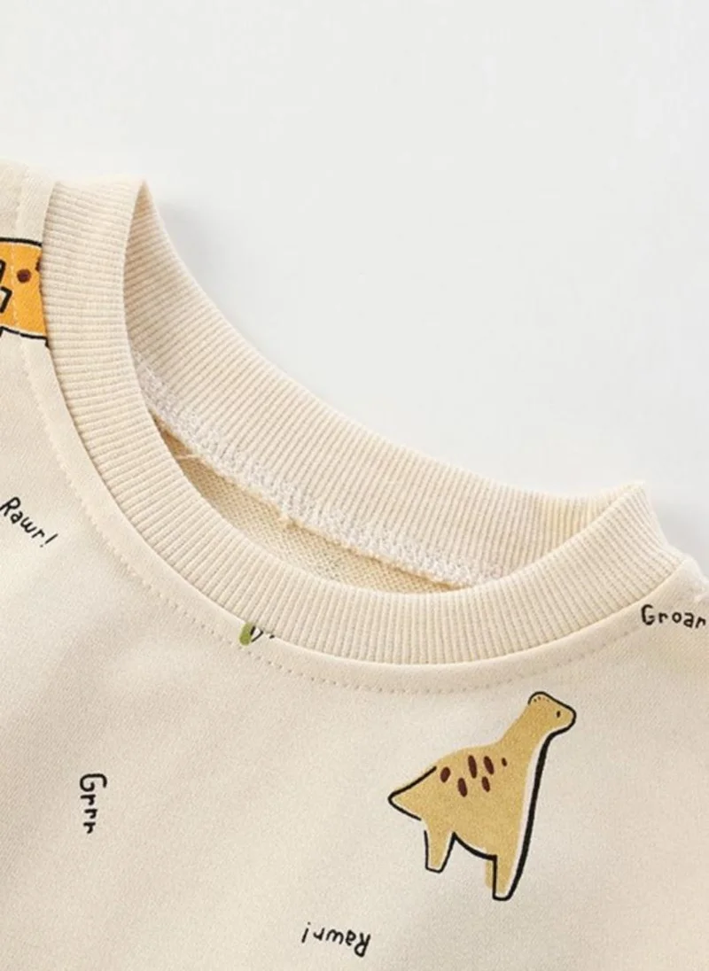 YUNIQEE Beige Graphic Printed Round Neck T-shirt