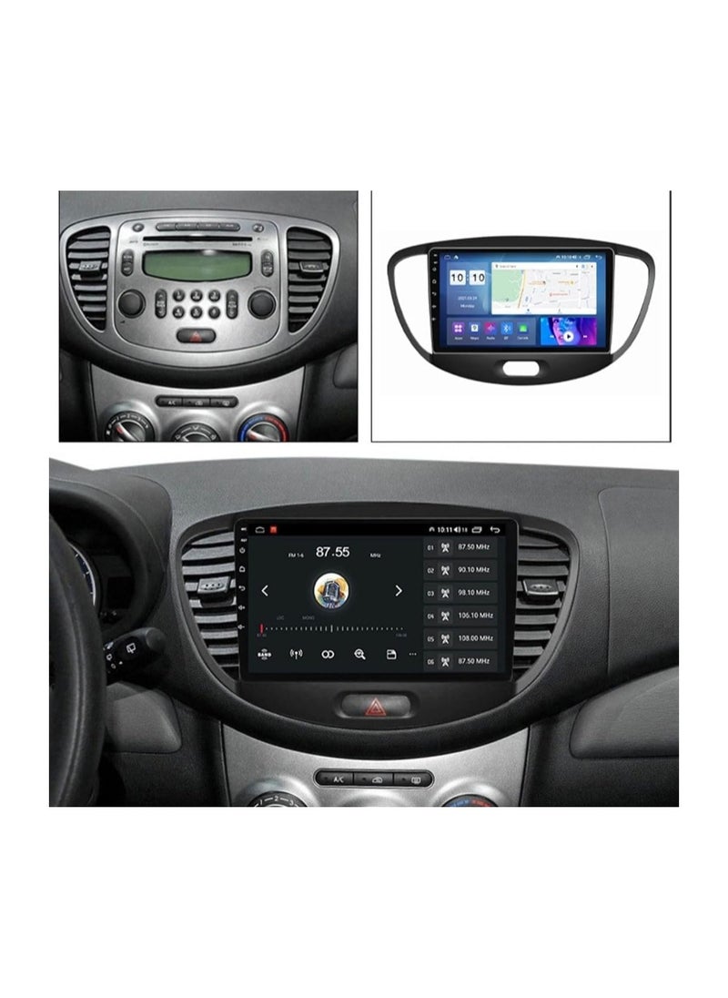 SHEZA STAR - Android Car Stereo for Hyundai i10 2007 2008 2009 2010 2011 2012 2013 4GB RAM 64GB ROM 9 Inch Apple Carplay, MirrorLink WiFi BT, DSP IPS Touch Screen with AHD Camera Included - Image 1