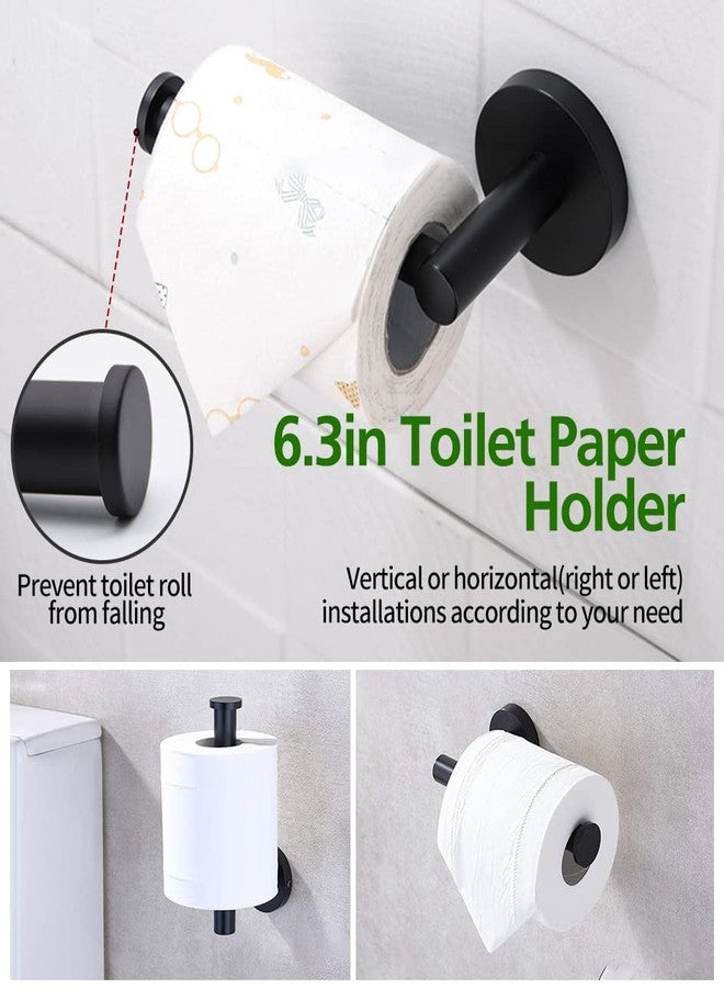 Ruby Q 10pcs Matte Black Bathroom Hardware Set, Including 2pcs 24in Retractable Hand Single Towel Bar with 2pcs Toilet Paper Holders, 2pcs Towel Rings 4pcs Multifunctional Robe Hooks - Image 4