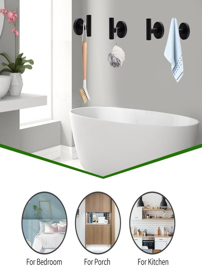 Ruby Q 10pcs Matte Black Bathroom Hardware Set, Including 2pcs 24in Retractable Hand Single Towel Bar with 2pcs Toilet Paper Holders, 2pcs Towel Rings 4pcs Multifunctional Robe Hooks - Image 5