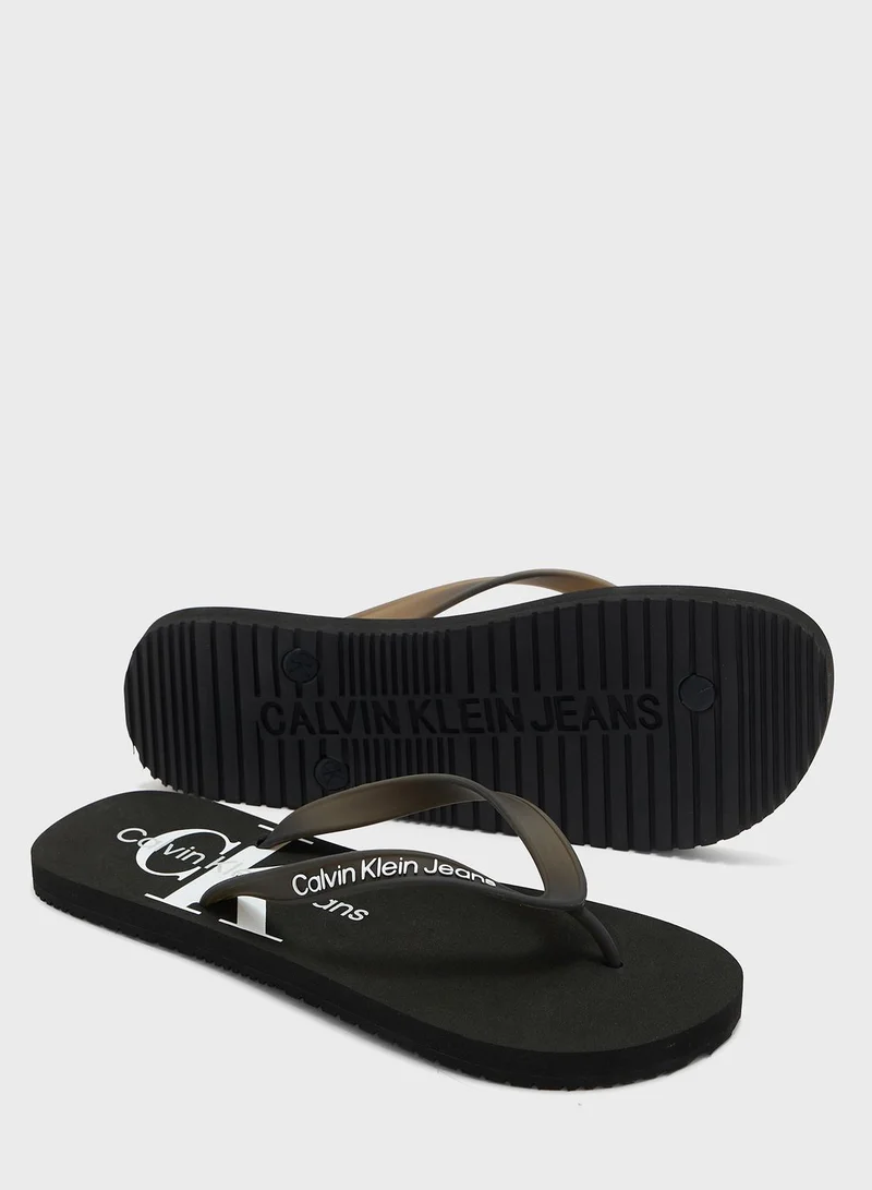 Calvin Klein Jeans Logo Flip Flops