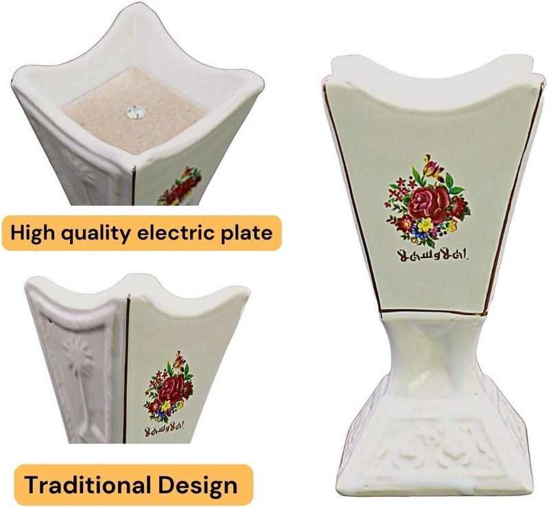 Biki Electric Porcelain Incense Burner | Oud Bakhoor Burner | For Office & Home | Made in Japan 22CM | مبخرة كهربائية | مبخرة عود يابانية - Image 4