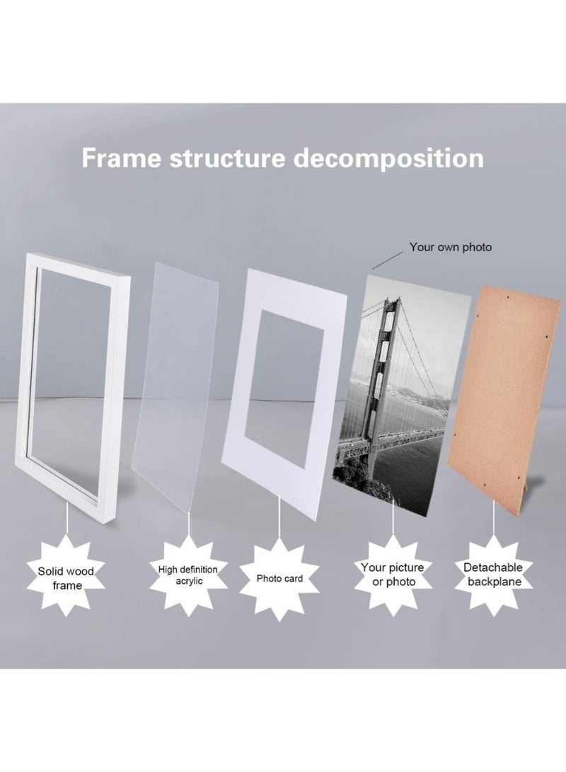 LIMOS 4 Pack 11x14 Picture Frames, Display Pictures 8x10 with Mat or 11x14 Without Mat, Picture Frames Made of Solid Wood for Wall Mounting or Table Top, Mounting Hardware Included 11x14 inch White - Image 5