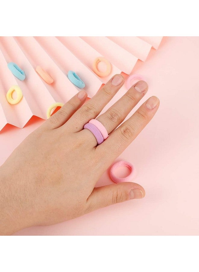 SUN Ring SUNRING Ponytail Holder Cotton Mini Hair Elastic Rubber Bands | Tight Stretchable Cotton Elastic Hair Rubber Bands for Kids, Girls & Women's (Pack of 100) (Pack of 100, Light Multicolor) - Image 4