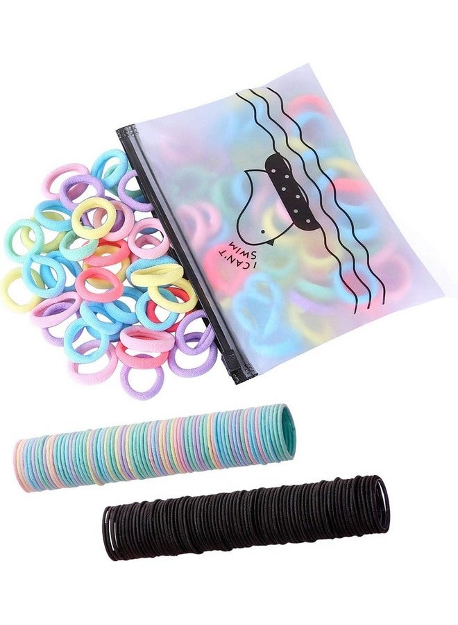 SUN Ring SUNRING Ponytail Holder Cotton Mini Hair Elastic Rubber Bands | Tight Stretchable Cotton Elastic Hair Rubber Bands for Kids, Girls & Women's (Pack of 100) (Pack of 100, Light Multicolor) - Image 1
