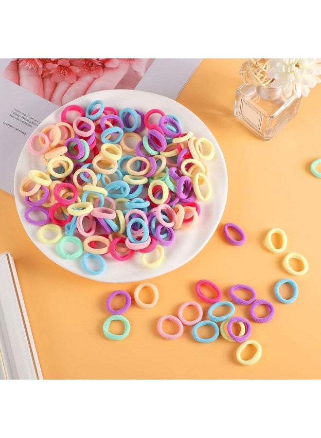 SUN Ring SUNRING Ponytail Holder Cotton Mini Hair Elastic Rubber Bands | Tight Stretchable Cotton Elastic Hair Rubber Bands for Kids, Girls & Women's (Pack of 100) (Pack of 100, Light Multicolor) - Image 5