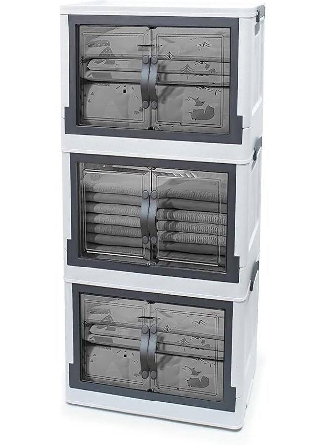Practical multi-purpose plastic cabinet – durable design for home storage and everyday organization, 3 tiers HR - Image 1