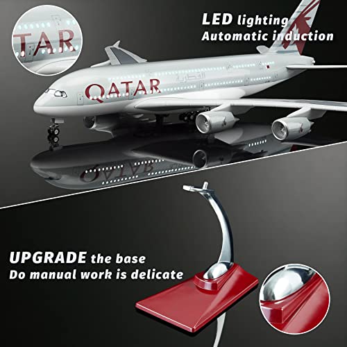 Lose Fun Park 1:160 Scale Large Model Airplane Qatar A380 Plane Models Diecast Airplanes with LED Light for Collection or Gift - Image 3