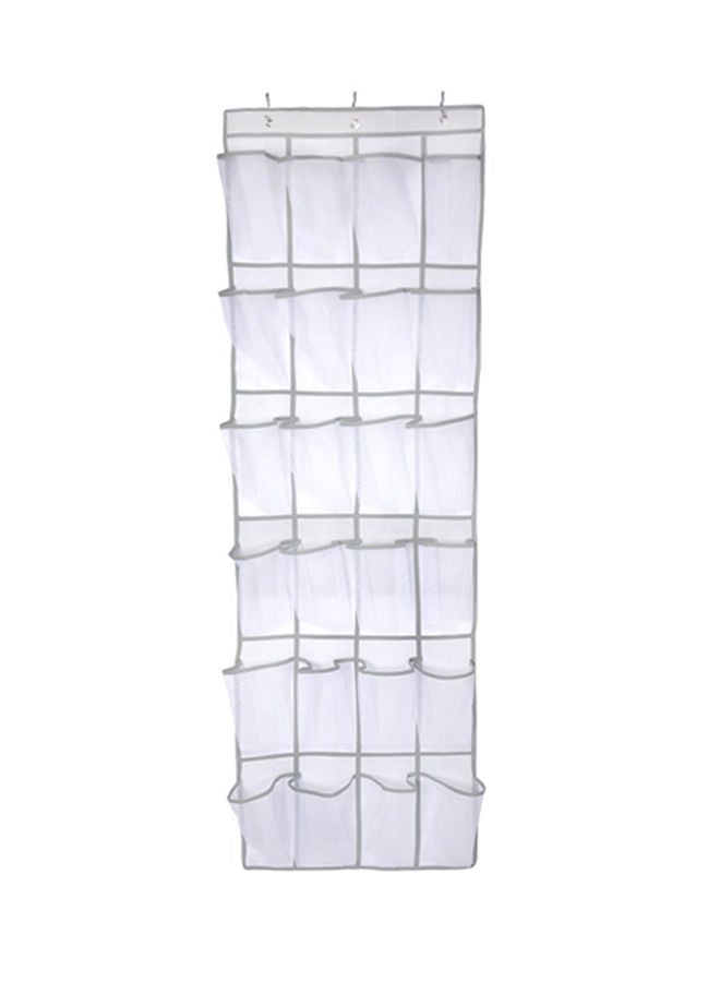 NIBEMINENT 24-Pocket Shoes Hanging Storage Bag White  - Image 1