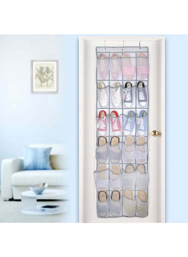 NIBEMINENT 24-Pocket Shoes Hanging Storage Bag White  - Image 4