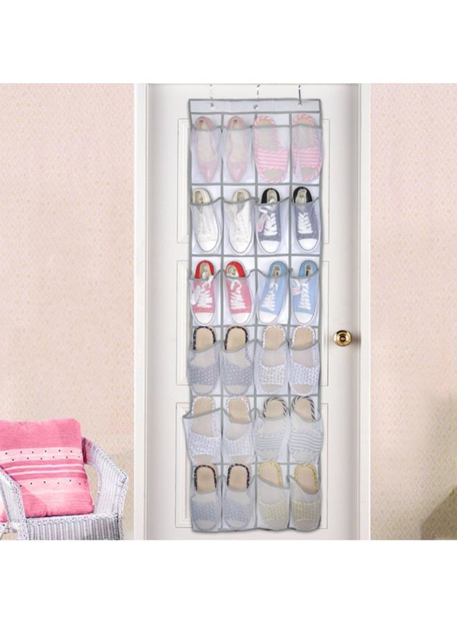 NIBEMINENT 24-Pocket Shoes Hanging Storage Bag White  - Image 3