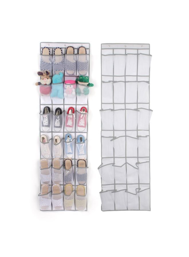 NIBEMINENT 24-Pocket Shoes Hanging Storage Bag White  - Image 5