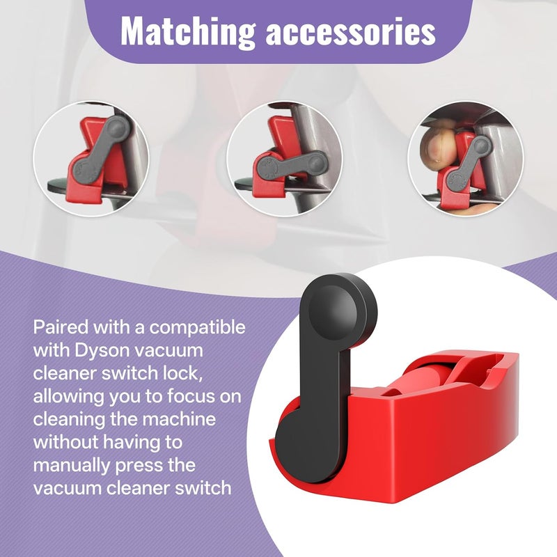 Nukisa ملحق شفط الوبر من المجفف متوافق مع مكنسة الأتربة اللاسلكية Dyson من طرازات V15، V12، V11، V10، V8، V7 (Gen5)، مجموعة أدوات تنظيف مروحة المجفف المرنة، يحتوي على قفل للمفتاح، لذا لا حاجة للضغط على المفتاح بقوة. - Image 2