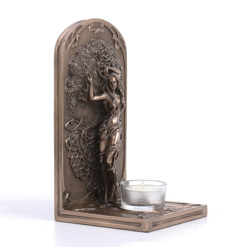 Veronese Design Earth Life Magic Tree of Life Tealight Candle Holder by Selina Fenech Cold Cast Resin Antique Bronze Finish - Image 3