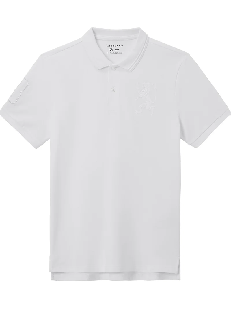 GIORDANO Men's Lion Polo White