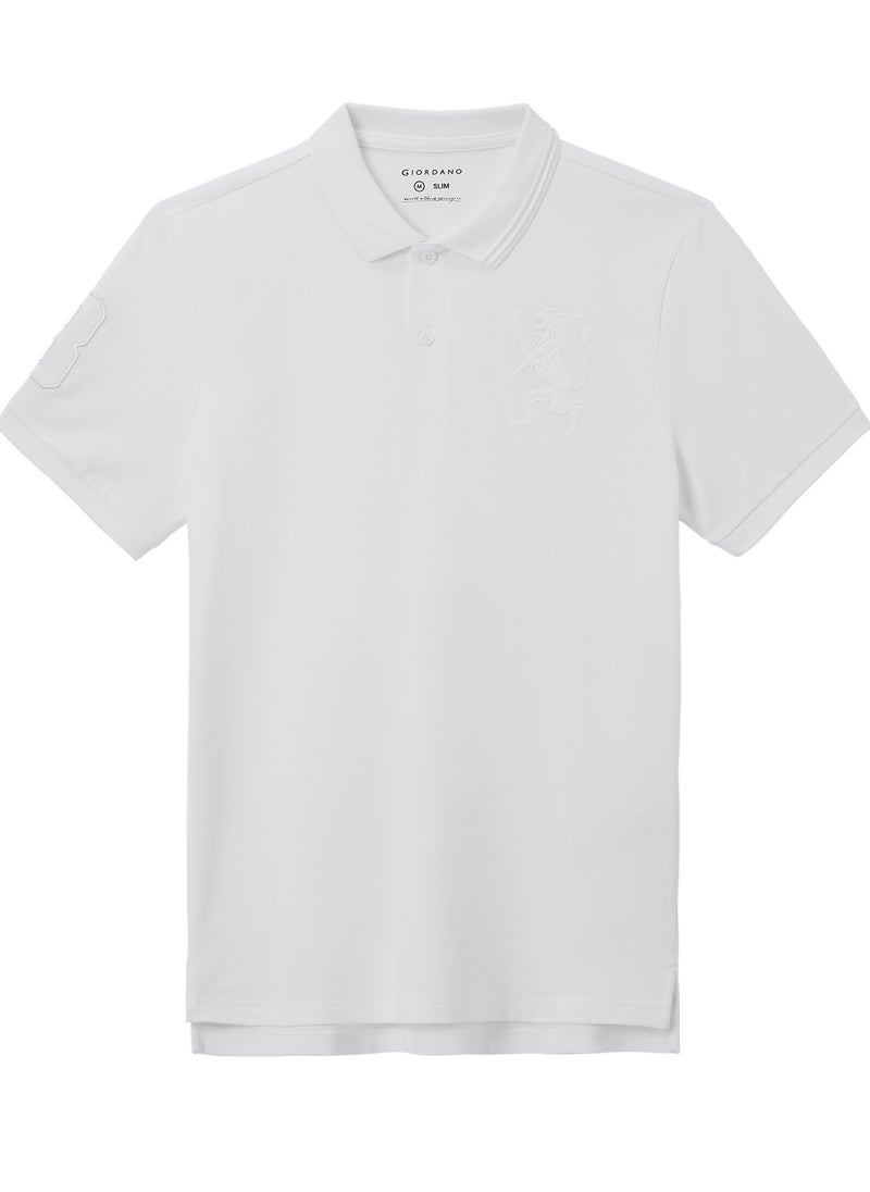 GIORDANO Men's Lion Polo White  - Image 1