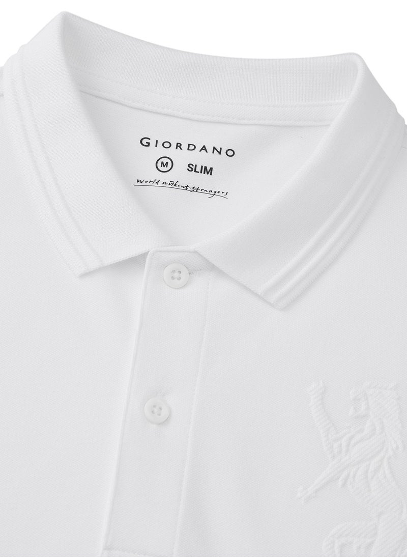 GIORDANO Men's Lion Polo White  - Image 3