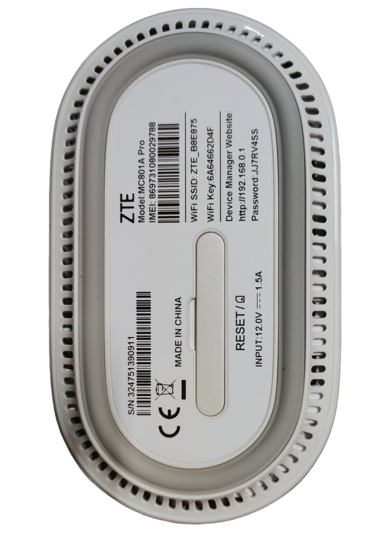 ZTE 5G CPE Router MC801A Pro,AX3600 WiFi6,802.11b/g/n/a/ac/ax 64 users White - Image 4