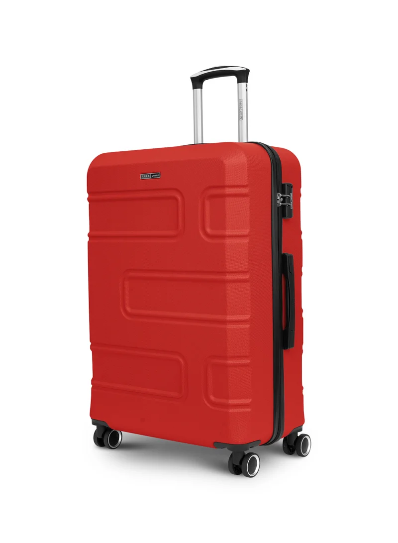 بارا جون UrbanShield 28-Inch Check-in Luggage – Lightweight ABS Hard Shell Suitcase with 360° Spinner Wheels & TSA Lock - Red