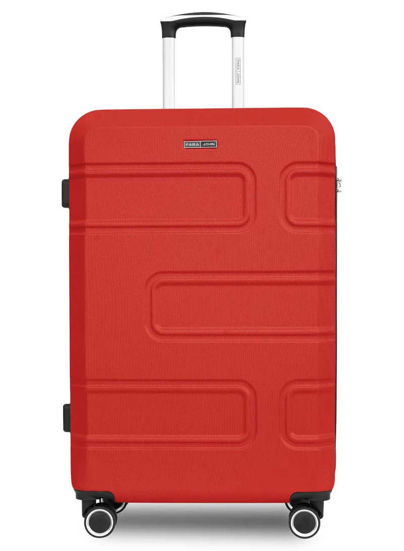 بارا جون UrbanShield 28-Inch Check-in Luggage – Lightweight ABS Hard Shell Suitcase with 360° Spinner Wheels & TSA Lock - Red