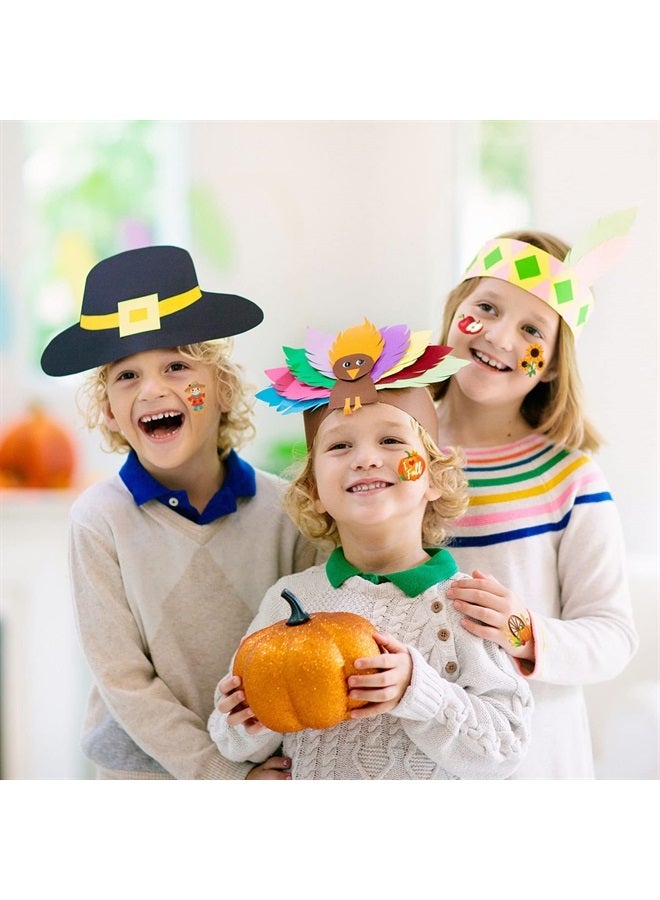 HOWAF 96 Pieces Fall Temporary Tattoos, 48 Styles Autumn Harvest Temporary Tattoos Stickers for Kids, Thanksgiving Fake Tattoos with turkeys, owls, squirrels, pumpkins, maple leaves design for Happy F - Image 5