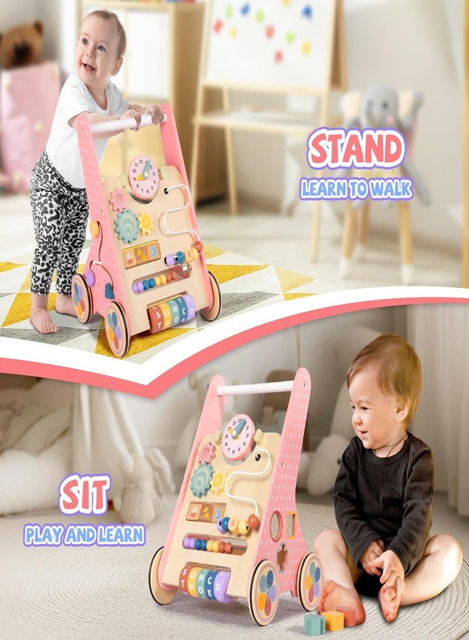BAUTIA Wooden Baby Walker, Push Walker for Baby Girl 10-12 Months, Montessori Walker Push Toy for Toddlers Learning to Walk - Image 3