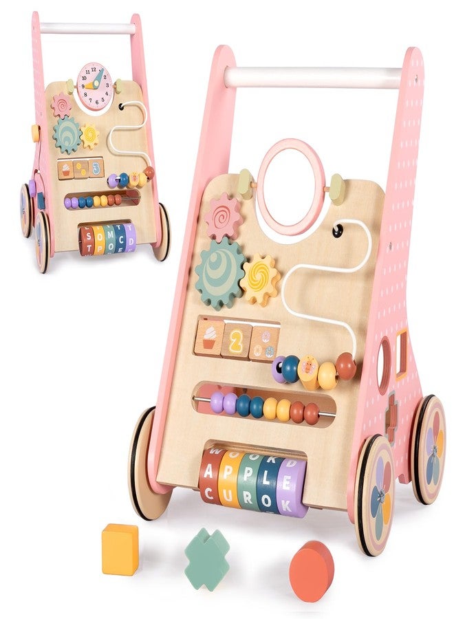 BAUTIA Wooden Baby Walker, Push Walker for Baby Girl 10-12 Months, Montessori Walker Push Toy for Toddlers Learning to Walk - Image 1