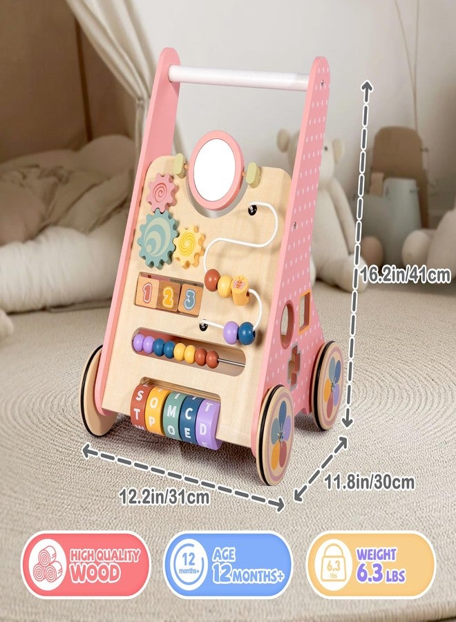 BAUTIA Wooden Baby Walker, Push Walker for Baby Girl 10-12 Months, Montessori Walker Push Toy for Toddlers Learning to Walk - Image 4