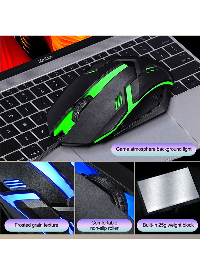 T-WOLF - 104-Key RGB Punk Backlit Keyboard & Mouse Combo, Mechanical Feel Gaming Keyboards with Retro Floating Keycaps, 1000DPI Ergonomic Mouse for PC Gamers - Image 1