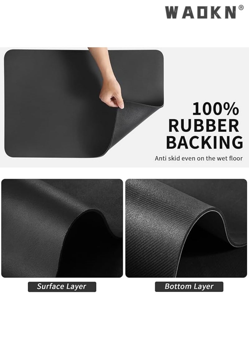 WAOKN Kitchen Counter Dish Drying Mat, Heat Resistant Drain Mat with Non-Slip Rubber Backing, Hide Stains Kitchen Super Absorbent Drain Mat, Easy to Clean Dish Rack Mat, Black - Image 5